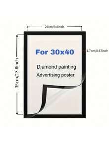 1 件磁性钻石相框，自粘式软钻石艺术画框，30x40 厘米，适合 10x14 英寸，钻石画艺术画框，适用于绘画、照片、证书、海报