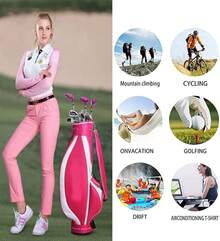 Golf Cooling Shawl Arm Sleeve Sun Protection Breathable & Comfortable For Women Golf & Outdoor Sports - Pink - View 2