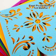 Mexican Flag With Eggs Theme Party Banner Set, Colorful Hollow Decorative Paper Cutout Banner For Day Of The Dead Celebration And Christmas - Multicolor - View 12