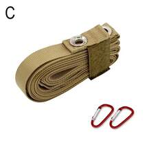 Cinturón de extensión para toldo de tienda, tendedero multifuncional, a prueba de viento, herramienta de camping al aire libre, cuerda de nylon para mochilero con 2 mosquetones - Caqui - Ver 2