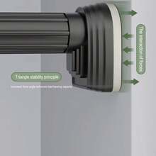 NetHong 1PC Adjustable Telescopic Shower Curtain Rod Bracket, Multi-Functional Telescopic Rod Bracket, Towel Rack Bracket, Suitable For Bathroom Curtain Rods, Balcony Clotheslines, Wardrobe Rods, Door/Curtain Rods, Bathroom Accessories, Bedroom Accessories, Home Storage Rods - Black - View 6