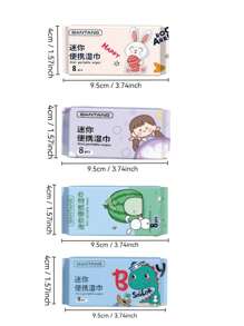 1/2/4/8 Packs Super Mini Wet Wipes, Portable Mini Wet Tissues, Essential For Students, Outdoor Wet Wipes, Cleaning Wet Tissues, Cute Wet Napkins