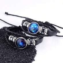 Zodiac Signs Spirit Bracelet Zodiac Bracelet For Women Men Adjustable 12 Constellation Bracelet Multilayer Zodiac Black Leather Bracelets Zodiac Sign Wrap Bracelet For Women Men Birthday Jewelry