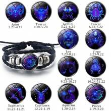 Zodiac Signs Spirit Bracelet Zodiac Bracelet For Women Men Adjustable 12 Constellation Bracelet Multilayer Zodiac Black Leather Bracelets Zodiac Sign Wrap Bracelet For Women Men Birthday Jewelry
