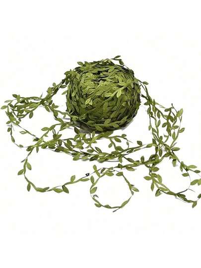 10/30/100m sidenbladsband, dekorativt band med konstgjorda vinblad, grönska med vild djungelväxt, lämplig för fest, bröllop, hemkrans, gör-det-själv-pyssel, smyckestillverkning, konstgjorda gröna blad, vinranka, sidentyg, kransdekor med pilblad, konstgjorda gröna växter gör-det-själv-handgjorda kransvävmaterial, tygtillbehör med pilblad gör-det-själv-krans, dekor med gröna vinrankor