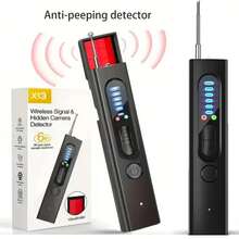 1pc Mini Black Anti-Spy Anti-Eavesdropping Detector, Signal Detector For Camera, Anti-Surveillance Detector, Hidden Camera Detector, Anti-Spy Car GPS Tracker, RF Signal Scanner, Protection Device - Black - View 2