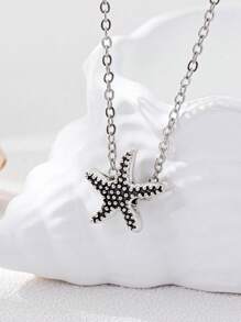 1 colar com pingente de pérola e concha falsa estilo europeu, corrente de cobra plana de metal, colar boêmio para mulheres, gargantilha adequada para praia, uso em resort