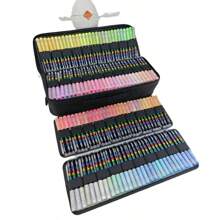Guangna 240 Color Straight Liquid Acrylic Marking Pen Set With Bag, Portable Marking Pen With Bag, Suitable For Gift Giving, Available In 240 Colors, Daily Professional Office Supplies Marking Pen School Supplies, Back To School