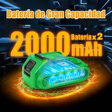 Kit De Atornillador De Impacto & Rotomartillo Sin Carbones, Kit Combinado de Taladro Inalámbrico Sin Escobillas Con 2 * 2000Mah Batería y Velocidades Variables - Tipo de Enchufe A USA (110-127V) - Ver 6
