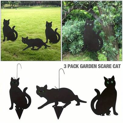 3pcs GARDEN PEST DETERRENT REPELLENT SCARER NUISANCE CONTROL FOX SCARE CAT
