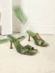 Élégantes talons hauts mode femme, escarpins à bout carré de style romain pour les soirées et le port en extérieur, printemps/été