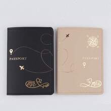 2PCS Compass Mr Mrs PU Leather Lovers Passport Cover Passport Case Passport Holder Passport Wallet Card Holder Crown Graphic Lightweight Fashion Travel Accessories For Flight For Women Or Men Gift For Couples Travel Essential Holiday Vacation Passport Holder For Women - Multicolor - View 15
