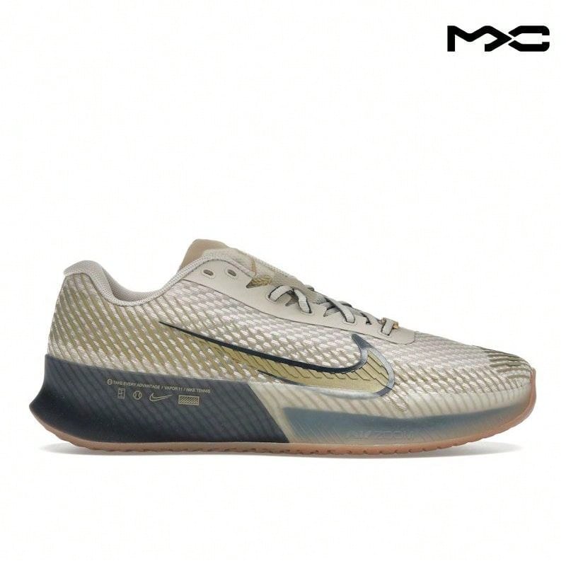 NikeCourt Air Zoom Vapor 11 Premium 'J'aime Paris Collection' Men Sneakers Brown Sanddrift Thunder-Blue Gum-Medium-Brown Metallic-Gold FN4735-101 - Multicolor - View 1