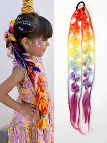 合成单件马尾辫接发彩色泡泡辫长灯笼辫马尾辫带发带直发片 - 彩色 - 查看 10