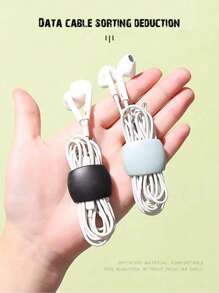 10pcs/5pcs New Fashionable Cartoon Mixed Color Cable Winders, Suitable For Earphones, Power Cords, Data Cables Home And Office Desk Organizer, Necessary Travel Organizer For Women