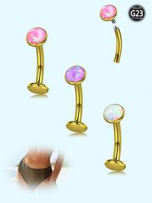 G23 纯钛肚脐环 浮动肚脐环 14G 内螺纹肚脐穿孔首饰 防过敏 - A - 查看 9