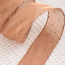 水钻雪纺丝带领结发饰，花店花束包装材料丝滑雪纱丝带带银点情人节