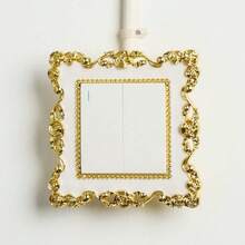 3/5PCS Resin Light Single Switch Surround  Socket Cover Plate Wall Acrylic Stickers Cover Modern Frame Home Decor - Gold - View 5