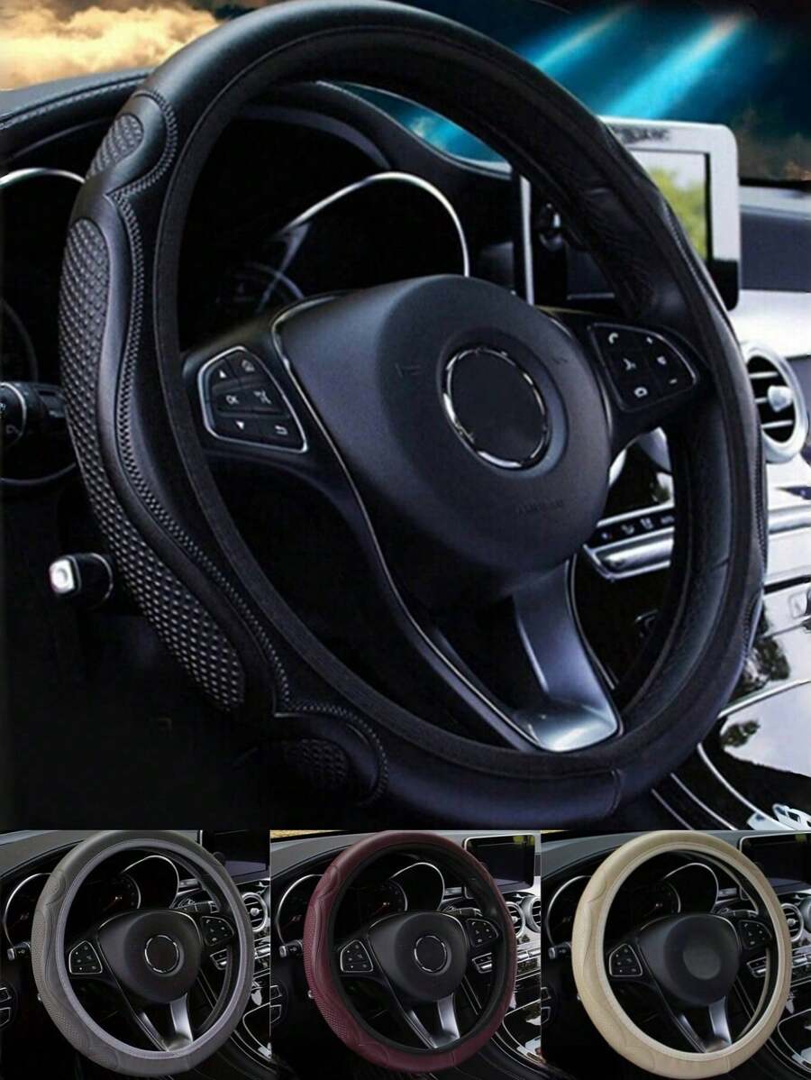 Car Anti-Slip Steering Wheel Cover Braid On The Steering Wheel Cover Shoulder Pad Holder Breathable Auto Wheel Cover Accessories