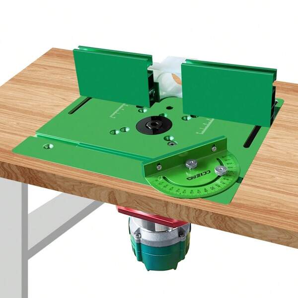Aluminium Router Table Insert Plate, Woodworking Benches 9.4x7.9 Inch Router Flip Plate With Miter Gauge Guide Aluminium Fence Sliding Brackets For DIY Working Benche