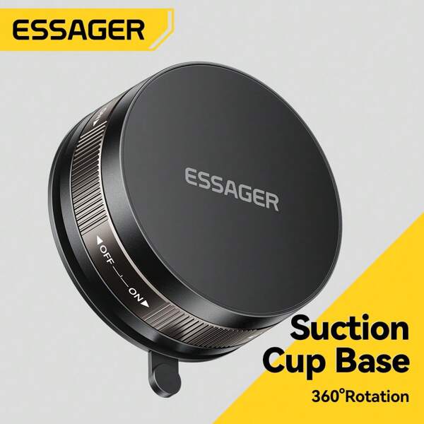 ESSAGER Essager Magnetic Cell Phone Holder Car Phone Holder Multi-Function Vacuum Adsorption 360° Rotating Magnetic Holder Compatible With IPhone, Android Phone, Gift For Birthday, Family, Friends Car Accessories Compatible With IPhone, Android Phone, Gift For Birthday, Family, Friends