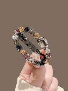 Pasador de cabello con cristales de Rhinestone checo con estilo coreano, clip de flequillo y accesorio de moda para el cabello, pinzas para el cabello, barrettes