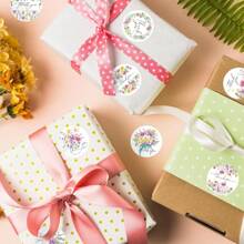 500pcs/Roll Adorable Flower Thank You Stickers For Small Business, Bakery Packaging, Wedding Giveaways & Bridal Shower Parties