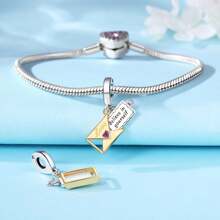 1 pieza Colgante plateado en plata con diseños de autocaravana rosa, estrella azul, cuentas con forma de corazón y enfermera, accesorio de manualidades DIY, joyería artesanal, apto para uso diario y fiestas