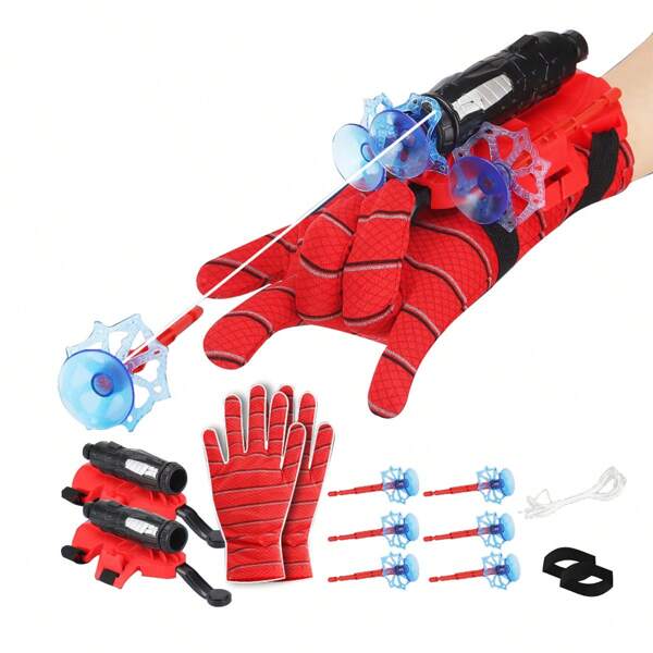 1 Peça / 2 Peças Conjunto Lançador de Teia de Aranha de Verão para Crianças - Pode pegar Pequenos Objetos, Brinquedo de Interpretação de Papel de Herói, Lançador de Ejeção de Pulso DIY Cosplay, Presente para o Dia da Criança, Halloween, Natal, Ano Novo e Aniversário