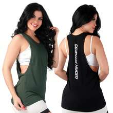 Work Fitness Kit 2 Women's Long Sleeve Tank Top Gym - 黑/綠 - 查看 1