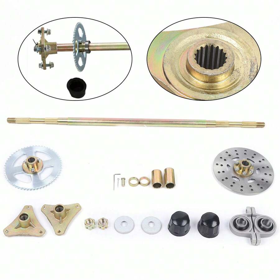 Rainaut Go Kart Rear Axle Assembly Kit, Go Kart Rear Axle Assembly Kit For Quad ATV Buggy Go Kart, Go Kart Rear Axle Complete Wheel Hub Kit - Multicolor - View 1