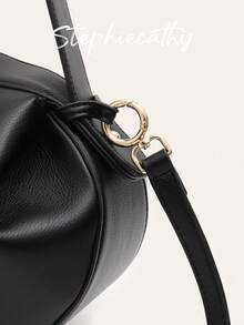 STEPHIECATHY 女士时尚设计素食 PU 荔枝纹皮革橄榄球形顶部手柄包大容量斜挎包单肩包手提包优雅日常通勤旅行