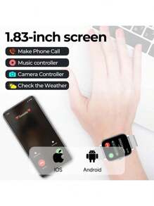 SIMSONLAB 1pc Silicone Strap Steel Smart Watch Band Wireless Talk, Smart Watch For Women Men Women Universal Fashion Sports ElectronicsSmart Watch For Android & IOS