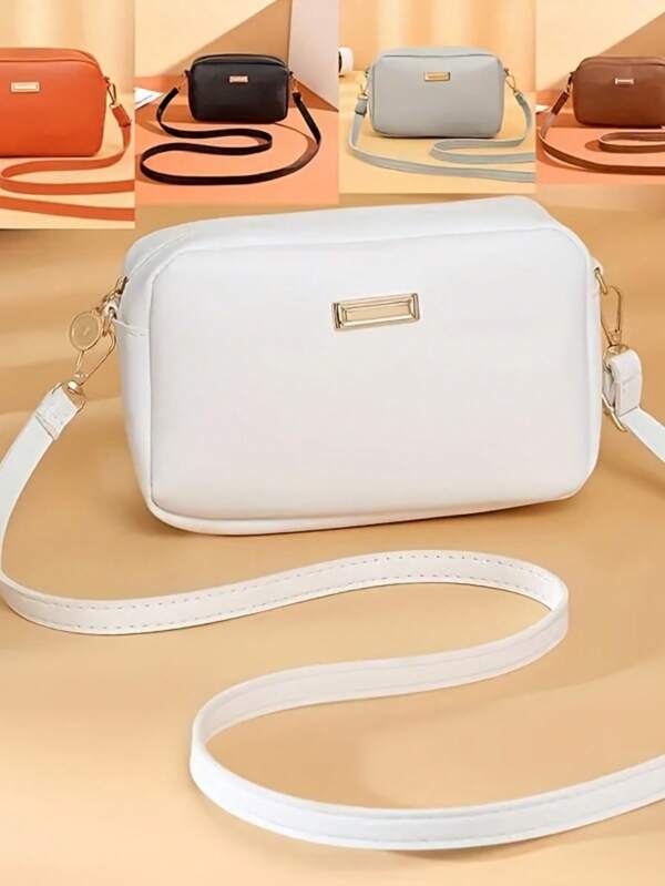 2025 New Solid Color Minimalist Stylish PU Material Women's Commuter Crossbody Camera Bag