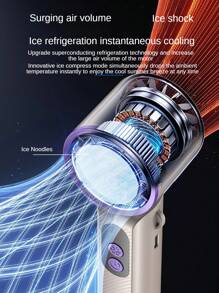 Ventilateur portable à refroidissement par semi-conducteur, avec 199 vitesses réglables, idéal pour le refroidissement extérieur/à la maison/au bureau/à l'école en été