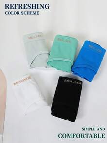 5条装无缝内裤中腰美拉德色女士三角裤提臀高弹力内裤舒适透气女士内衣女士平腹塑身内裤