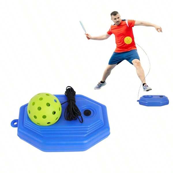 Entrenador de pickleball de alto rebote, base de práctica y pickleball de agujeros de TPR 40, pelota de hoyo de alta resistencia para exteriores ideal para principiantes, ayuda de entrenamiento duradera para interior y exterior, rebotador de pickleball