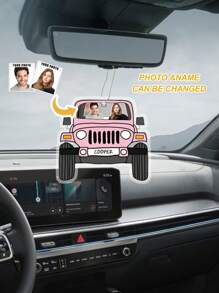 1 pieza Adorno acrílico personalizado para coche, decoración de coche con foto personalizada, colgador de coche acrílico personalizado, recuerdo de foto de coche personalizado, adecuado para aniversario, Día de San Valentín, Día de la Madre, cumpleaños, Día del Niño, Día del Padre, graduación, boda, inauguración de la casa, Día de San Valentín, decoraciones y regalos de Día de San Valentín