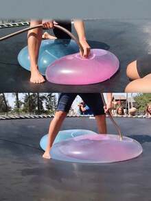1/2/3pcs Super Large Inflatable Balloons, Can Be Inflated Or Filled With Water, Transparent Bouncy Bubble Balls, Giant Water Bombs, Giant Inflatable Balloons With Air Pump