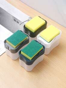 1 件创意厨房皂液器、厨房洗洁精分配器、用于厨房水槽的洗洁精分配器和海绵架，功能增强，含海绵，2 合 1 优质海绵架，用于台面的洗碗皂液器泵 - 彩色 - 查看 4