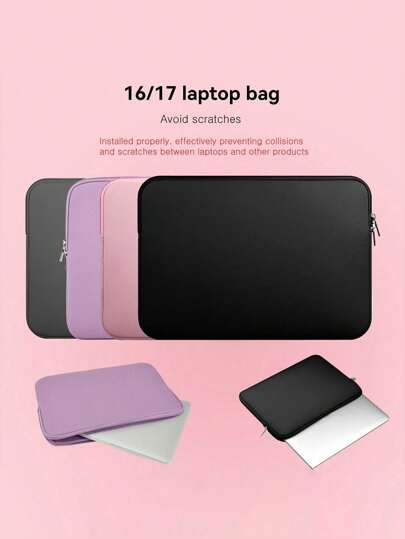 JMMO 1pc Polyester Solid Color Large Capacity Fully Enclosed Sleeve Tablet Storage Pouch, Suitable For 11/13/14/15/16/17 Inch Tablet, Lightweight, Zipper Design