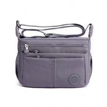 Women's Lightweight Shoulder Bag, Waterproof Sling Shoulder Bag, Nylon Fabric, Size 20cm High * 29cm Wide * 10cm Thick - Tote Bag, Large Bag, Shopper Bag, Beach Bag, Women's Bags, Handbag, Small Bag - 淺灰色 - 查看 1