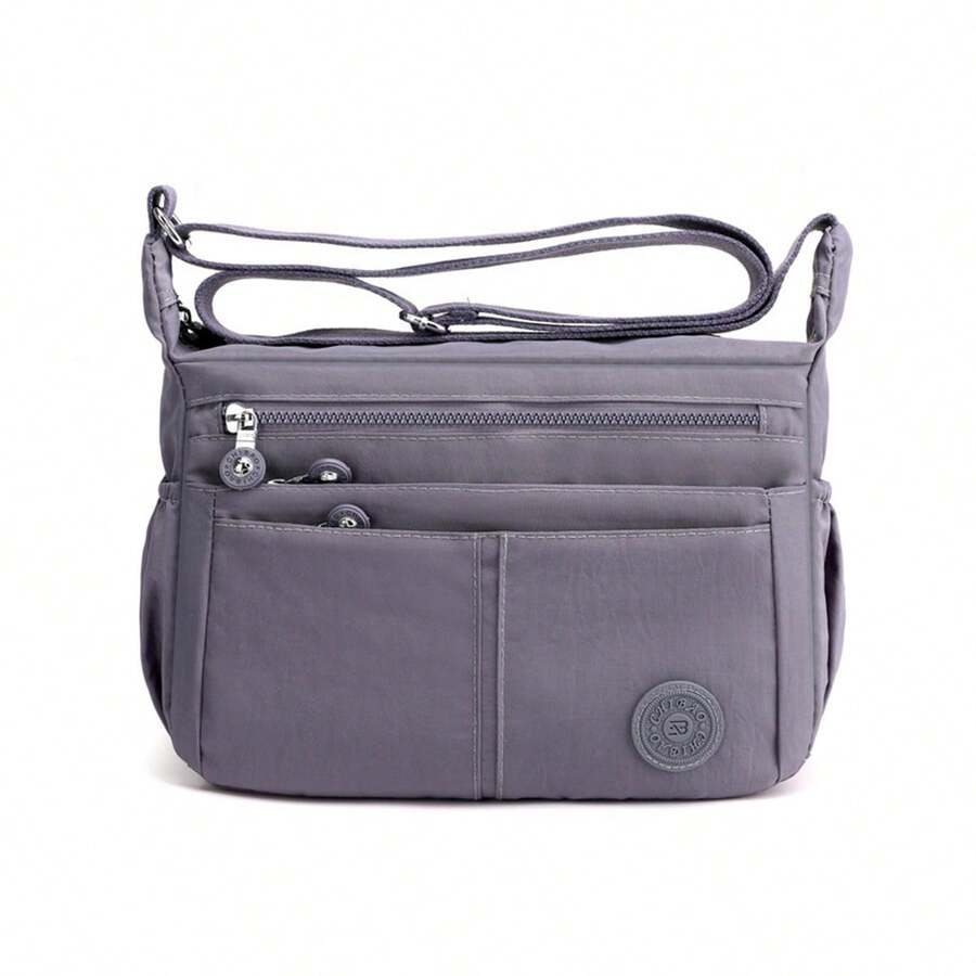 Women's Lightweight Shoulder Bag, Waterproof Sling Shoulder Bag, Nylon Fabric, Size 20cm High * 29cm Wide * 10cm Thick - Tote Bag, Large Bag, Shopper Bag, Beach Bag, Women's Bags, Handbag, Small Bag - 淺灰色 - 查看 1