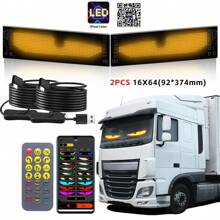 Wisciton Pannello di display flessibile a LED RGB Matrix per camion, con animazione programmabile, controllo tramite app Bluetooth, ideale per creazione di insegne luminose scorrevoli