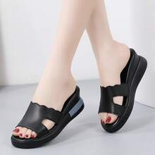 Women's Wedge Heeled Slippers, Casual Platform Shoes, Comfortable Sandals Slippers