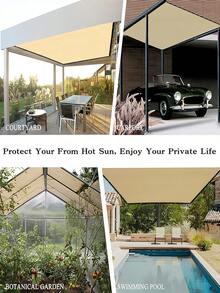 VANDHAM 米色长方形遮阳篷 - HDPE透气遮阳篷，带加固孔眼，适用于露台、花园、庭院和凉亭 - 彩色 - 查看 8