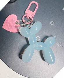 Jelly Balloon Dog Design Keychain For Women, Cute Girls Key Chain, Bag Charms Accessories For Car Purse Backpack - Pink Green - 查看 5
