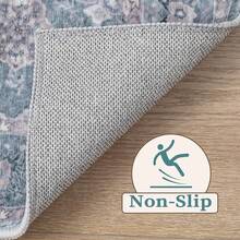 Runner Rug Hallways, 2'6x10' Washable Non Slip Kitchen Runner Rug, Long Boho Vintage Rust Hallway Stair Ultra Soft Print Floor Carpet Bedroom Bathroom Laundry Room, Home Decor - 藍灰色/多色 - 查看 9