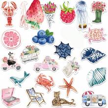 50Pcs Aesthetic Stickers Watercolor Stickers Journal Stickers Cute Stickers Cute Animal Stickers Flower Stickers Vinyl Waterproof Stickers Stickers For Water Bottle, Hydroflask, Guitar, Luggage, Phone, Case, Laptop, Skateboard, Gift - Multicolor - View 8