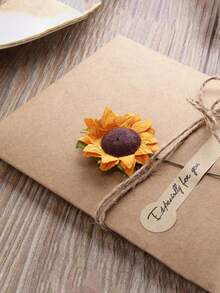 1 Set Of Kraft Paper Greeting Cards, Invitations, Invitations With Dried Flowers And Envelopes, Suitable For Weddings, Graduations, Holidays, Birthdays, Parties, Bridal Gifts, Valentine's Day, Teacher's Day, Christmas, New Year, Graduation Season, Gift Cards, Invitation Cards,Fathers Dad Gift,Teacher Gifts, Teacher's Day, Thank You Teacher